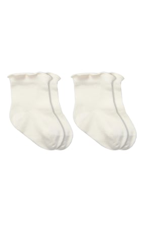 Bistyle Overlok Style Penye Soket Çorap 2li 10153 Ekru