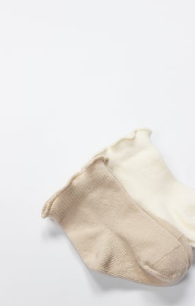 Bistyle 2li̇ Penye Soket Çorap Aksesuarlı Cute Ruffle 10153 Bej