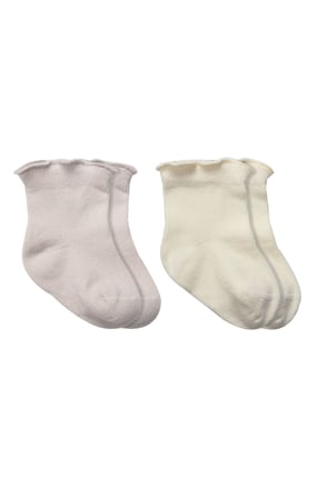 Bistyle 2li̇ Penye Soket Çorap Aksesuarlı Cute Ruffle 10153 Taş