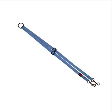 Natura İkili Gezdirme Tasma 1,5 cm Mavi