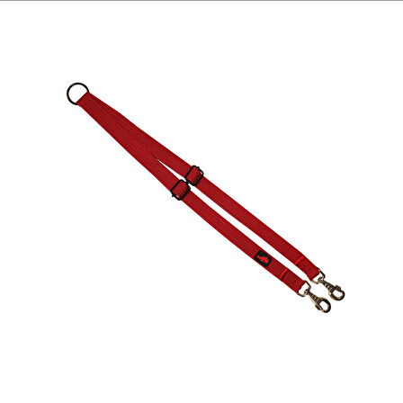 Natura İkili Gezdirme Tasma 2,5 cm Kırmızı