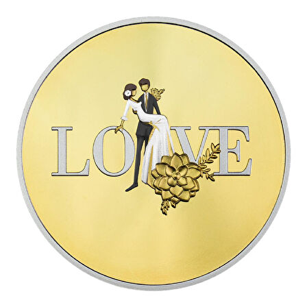AgaKulche Love Wedding 2024 17.5 Gram Gümüş Sikke Coin (999.0)