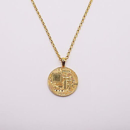 AgaKulche 14 Ayar Bitcoin Kolye