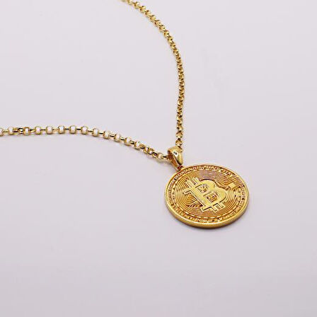 AgaKulche 14 Ayar Bitcoin Kolye