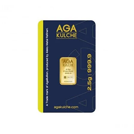 AgaKulche 2.5 gr 24 Ayar 999.9 Külçe Altın