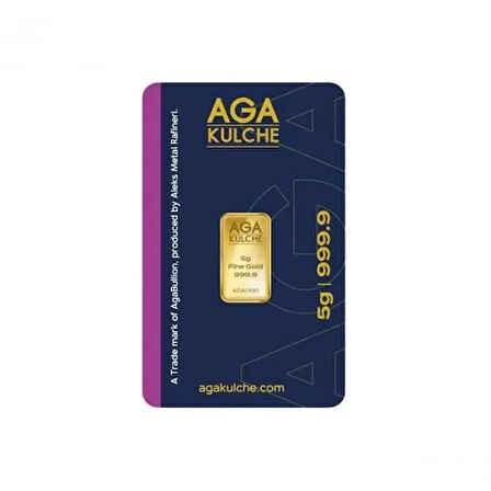 AgaKulche 5 gr 24 Ayar 999.9  Külçe Altın 