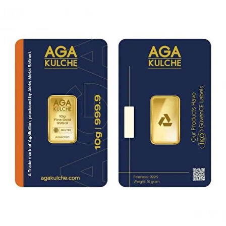 AgaKulche 10 gr 24 Ayar 999.9 Külçe Altın 