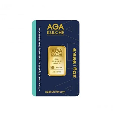 AgaKulche 20 gr 24 Ayar 999.9 Külçe Altın 