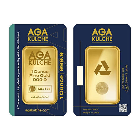 AgaKulche 31.10 gr 1 Ons 24 Ayar 999.9 Külçe Altın 