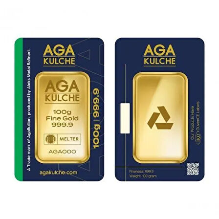 AgaKulche 100 gr 24 Ayar 999.9 Külçe Altın 