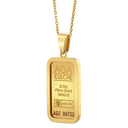 AgaKulche 2.5 gr Altın Külçe Kolye