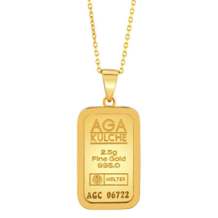 AgaKulche 2.5 gr Altın Külçe Kolye
