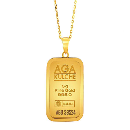 AgaKulche 5 gr Altın Külçe Kolye
