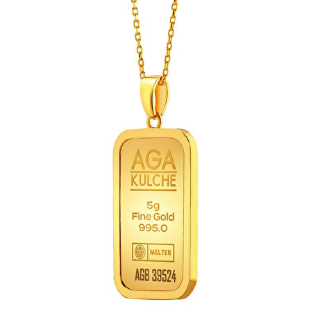 AgaKulche 5 gr Altın Külçe Kolye