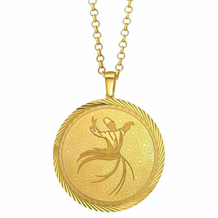 AgaKulche Mevlana 1 Ons Altın Çerçeve Kolye