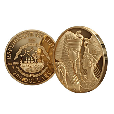 AgaKulche Amenhotep Nefertiti 1/4 Ons Altın Sikke Coin