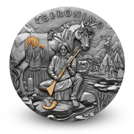 AgaKulche Geronimo Altın Kaplama Gümüş Sikke Coin