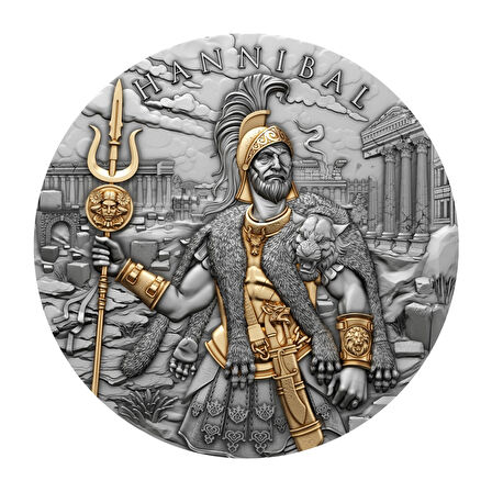 AgaKulche Hannibal Altın Kaplama Gümüş Sikke Coin