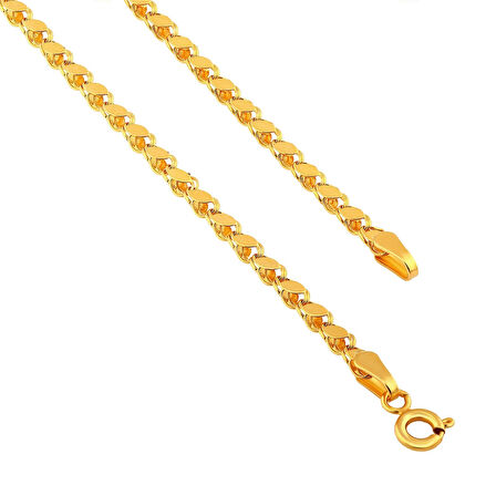 AgaKulche Aynalı 5,2 mm Altın Zincir