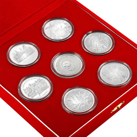 AgaKulche Cumhuriyetin 75. Yılı Gümüş Sikke Coin 7'li Set