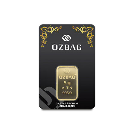 AgaKulche Özbağ 5 gr 995 24 Ayar Külçe Altın