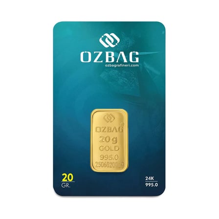 AgaKulche 24 Ayar 20 gr 995 Özbağ Külçe Altın