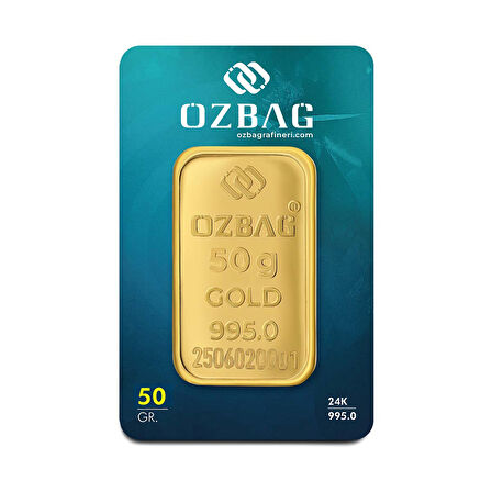 AgaKulche Özbağ 50 gr 995 24 Ayar Külçe Altın