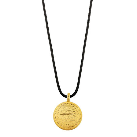 AgaKulche 22 Ayar Reşat Altın Siyah İpli Kolye