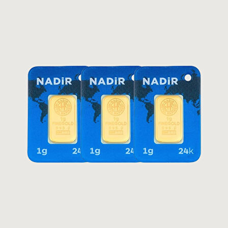 AgaKulche 24 Ayar 3 Adet 1 gr 995 Nadir Külçe Altın