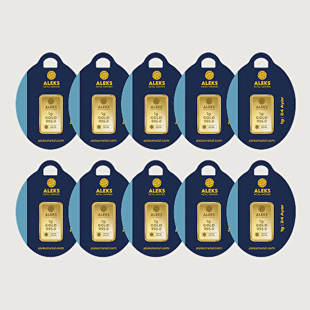 AgaKulche 24 Ayar 10 Adet 1 gr 995 AMR Külçe Altın