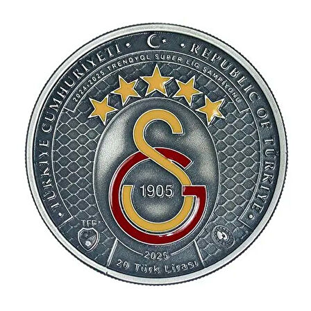 AgaKulche Galatasaray 25. Şampiyonluk Okside Gümüş Sikke Coin