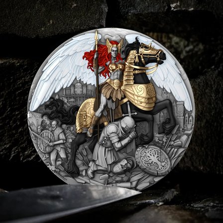 AgaKulche Savaşçı Kızıl Valkyrie Gümüş Sikke Coin
