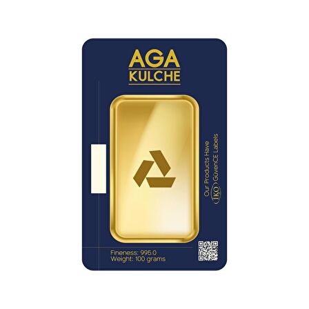 AgaKulche 100 Gram 24 Ayar Külçe Altın