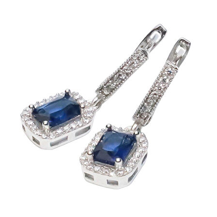 AgaKulche Baget Taşlı Gümüş Kare Model Takı Seti S6-KL (925)