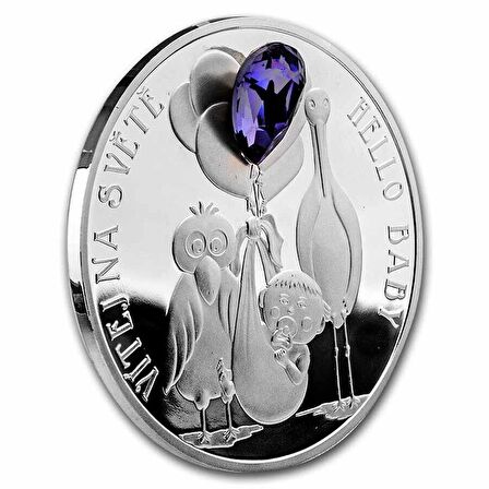 Silver Coin Crystal Coin- Hello Baby 2023 Proof