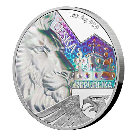 AgaKulche Czech Lion Hologram Kaplama 2023 1 Ons Gümüş Sikke Coin