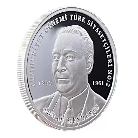 Adnan Menderes 2022 1 Ons 31.10 Gram Gümüş Sikke Coin (925)