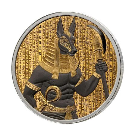 Anubis Golden Darkness Of Egypt 2024 1 Ons 31.10 Gram Gümüş Sikke Coin (999)