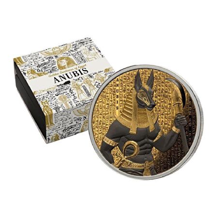 Anubis Golden Darkness Of Egypt 2024 1 Ons 31.10 Gram Gümüş Sikke Coin (999)