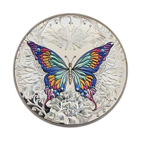 I Love You Lady With Butterflies 2023 145 Gram Gümüş Kaplama Bakır Sikke Coin