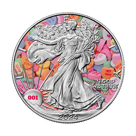 AgaKulche Sevgililer Günü Yürüyen Özgürlük Gümüş Sikke Coin