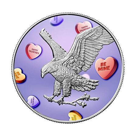 AgaKulche Sevgililer Günü Yürüyen Özgürlük Gümüş Sikke Coin