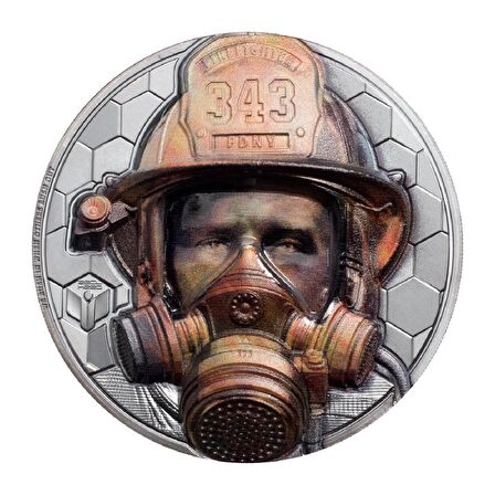 Real Heroes  Firefighter 2021 3 Ons 93.30 Gram Gümüş Sikke Coin (999)