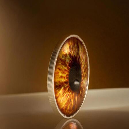 Colored Eyezed Hazel Brown 1 Ons 31.10 Gram Gümüş Sikke Coin (999)