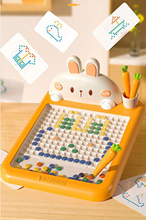 TİNEKE Manyetik Kodlama Oyuncağı Çizim Tahtasında Boncuk Havuç Kalem Montessori Erken eğitim Tableti Tavşan