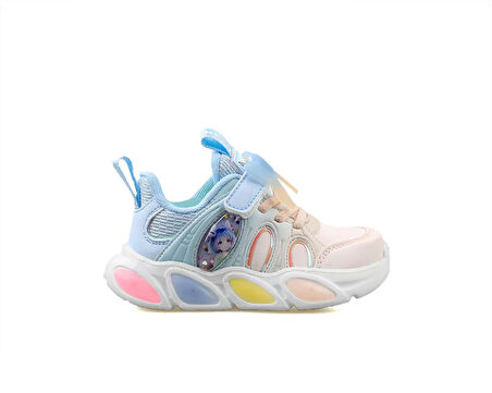 Pepino Pk24 1830 Pudra Bebe Mavi Çocuk Günlük Işıklı Ayakkabı PK24-1830-PUDRA-BEBE-MAVI Renkli
