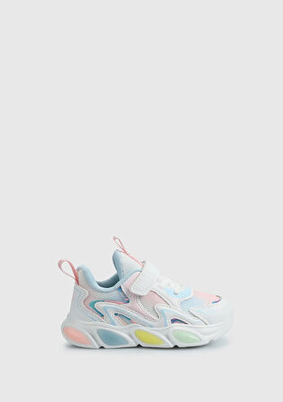 Beyaz-Pembe Kız Çocuk Sneaker