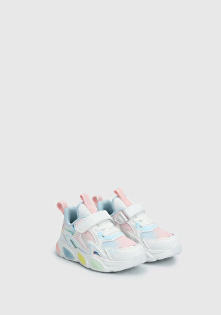 Beyaz-Pembe Kız Çocuk Sneaker