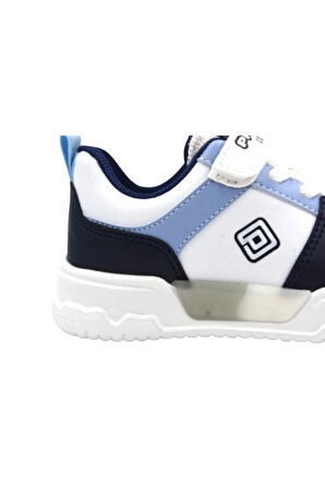 PEPİNO PY25-1603 PATİK ORTOPEDİ SPOR AYAKKABI BEYAZ LACİVERT BEBE MAVİ