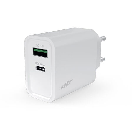 MF Product MFB104 Ouick Şarj 3.0 20W Hızlı Smart Duvar Şarjı Adaptör Beyaz